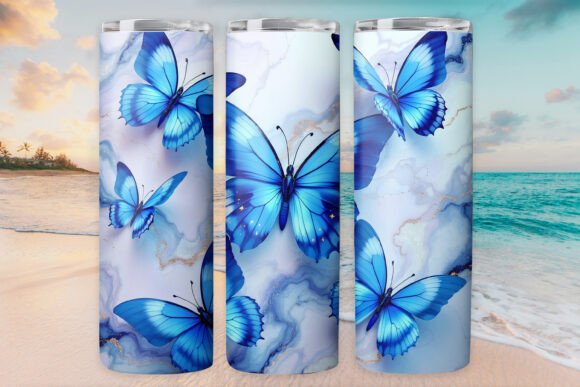 Blue Butterfly Tumbler Wrap 20oz Skinny Review