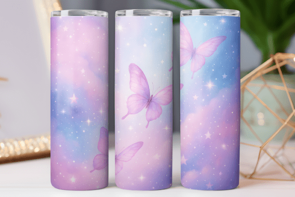 Butterfly Tumbler Wrap Design PNG Review