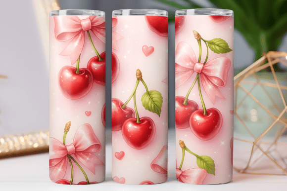 Cherry and Bow Tumbler Wrap Design 20oz Review