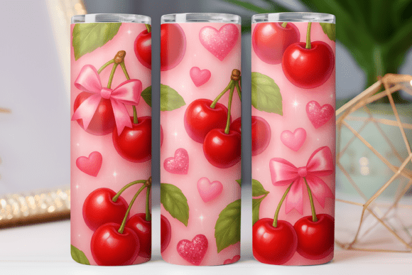 Cherry and Bow Tumbler Wrap Design Review