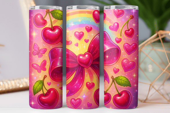 Cherry and Bow Tumbler Wrap Design Review