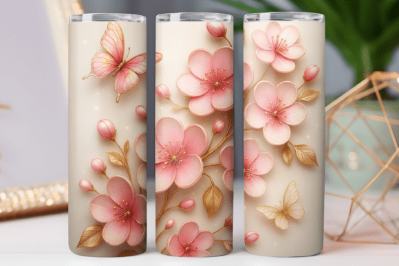 Cherry Blossom Floral Tumbler Png Wrap Review