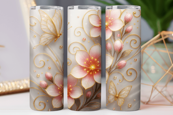 Cherry Blossom Floral Tumbler Wrap Design Review