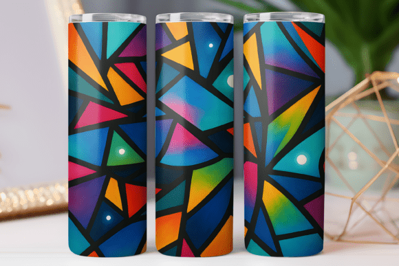 Glass Geometric Pattern Tumbler Wrap PNG Review