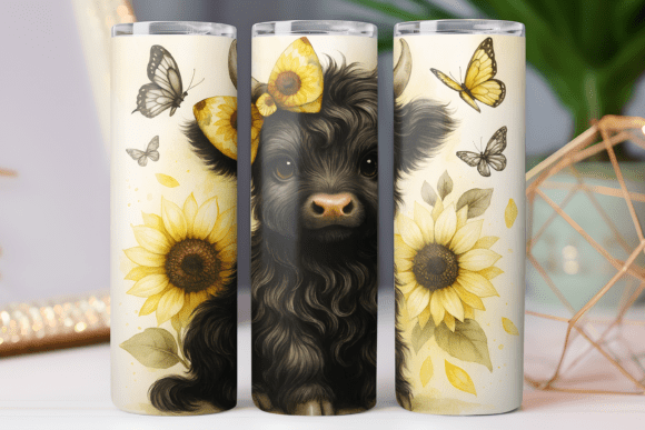 Highland Cow Tumbler Wrap Design Review