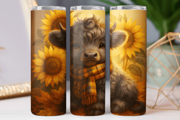 Highland Cow Tumbler Wrap Design Review