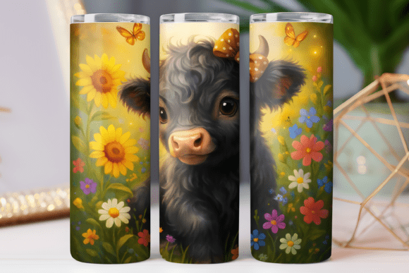 Highland Cow Tumbler Wrap Design Review