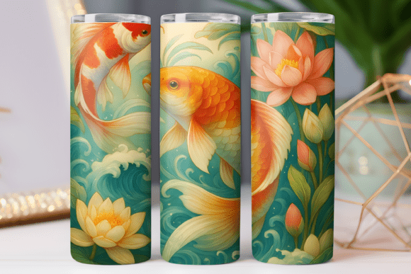 Japan Koi Fish Tumbler Design Art Wrap Review