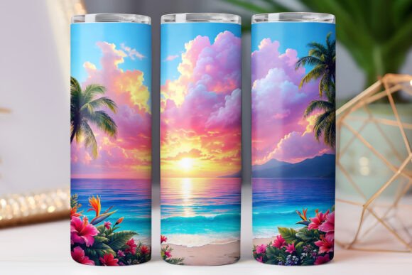 Summer Beach Vibe Tumbler Wrap Design Review