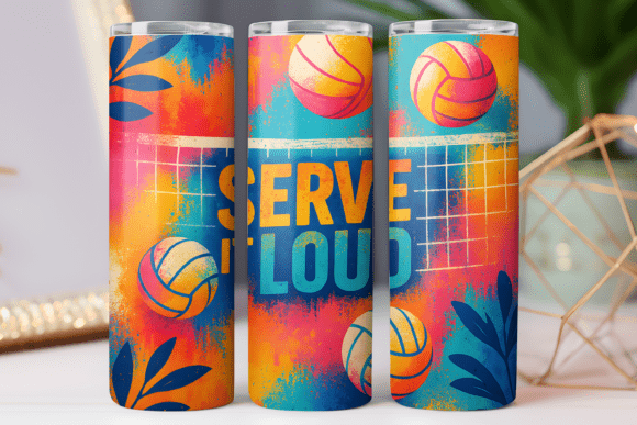 Volleyball Tumbler Wrap 20oz PNG Design Review